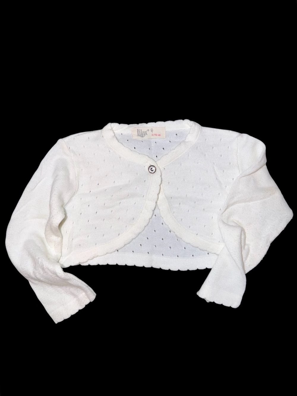 White Knit Bolero Cardigan for Kids